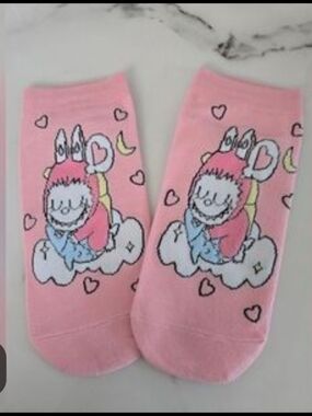 Labubu Ankle Socks -Pink $9 NWT Women's Size 5-10